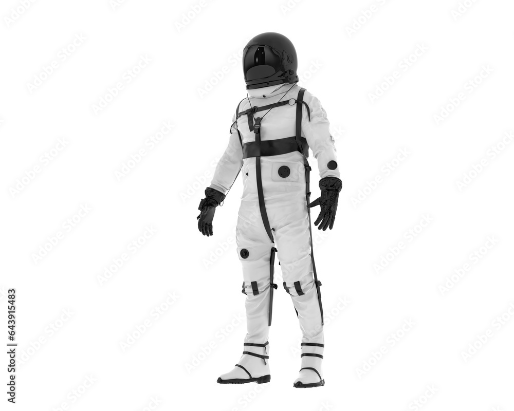 Space suit isolated on transparent background. 3d rendering - illustration