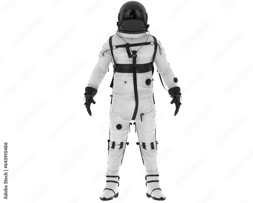 Space suit isolated on transparent background. 3d rendering - illustration