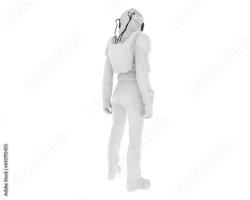 Space suit isolated on transparent background. 3d rendering - illustration