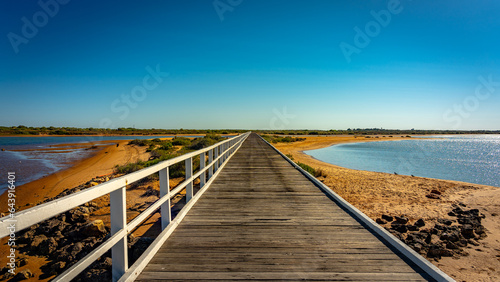 Footbridge across the water to Babbage island in Carnarvon, WA, Australia © Alexander