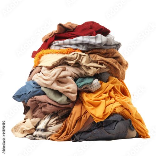 Pile of dirty laundry isolated
