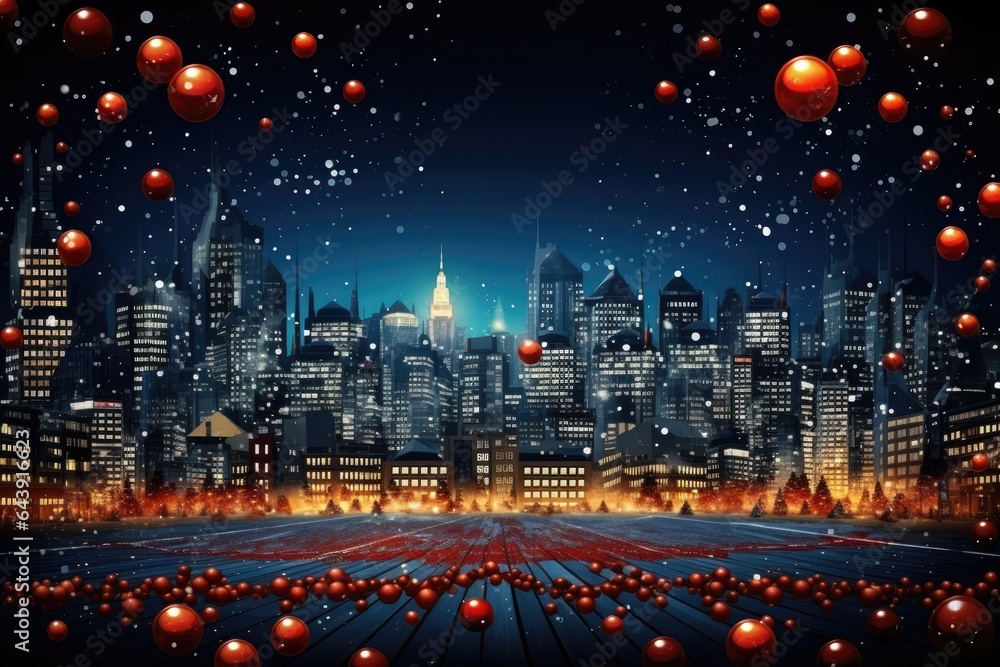 City decorate with Christmas festival theme. Generative AI