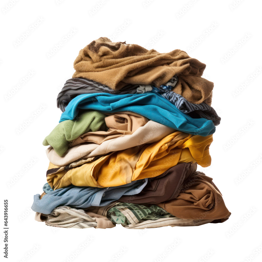 Pile of dirty laundry isolated