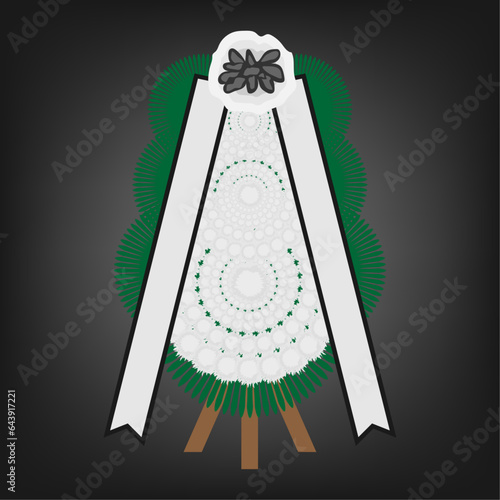 장례식 근조화환 벡터 일러스트