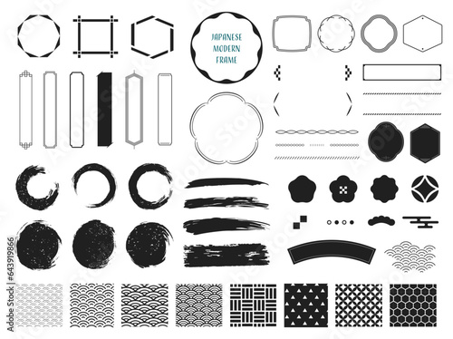 モノクロの和風フレームセット
