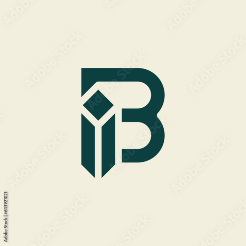 Letter BI or IB logo