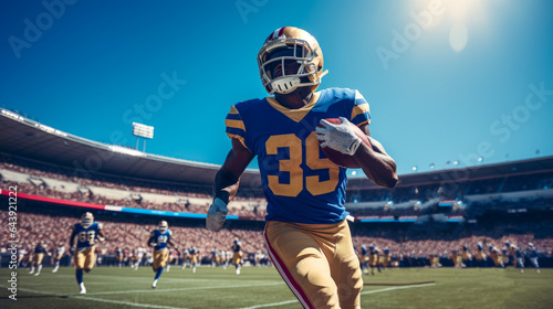Football Player American Pro Athlete Action Sport Stadium Game