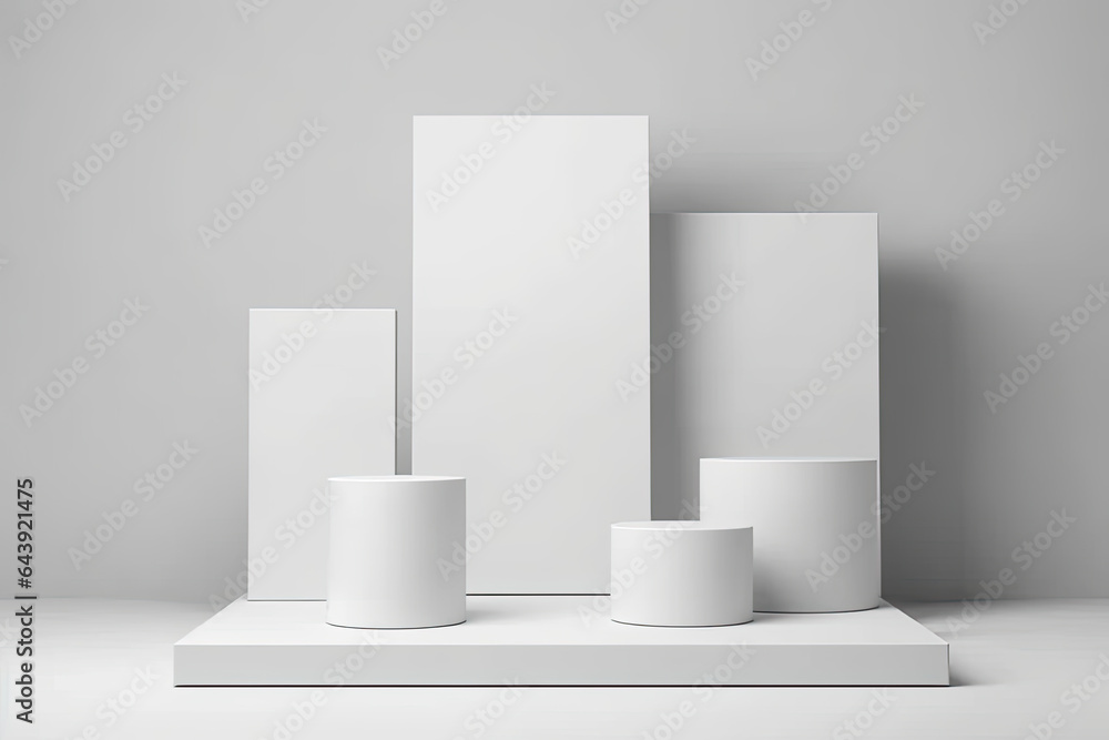 Display Mockup Podium of A white marble arch with a stone arch in the center Display Mockup Podium of A white marble arch with a stone arch in the center