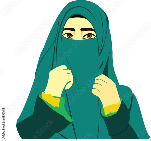 woman with a scarf and veil
