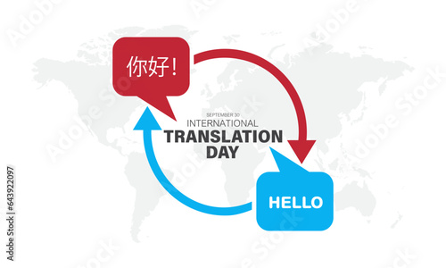International Translation Day September 30 Background Vector Illustration