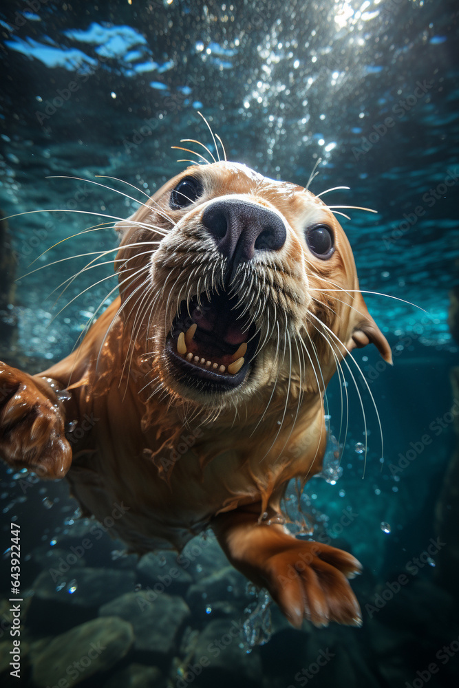 sea lion in water wallpaper