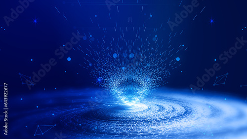 Cosmic particle vortex jet particle Internet technology big data background
