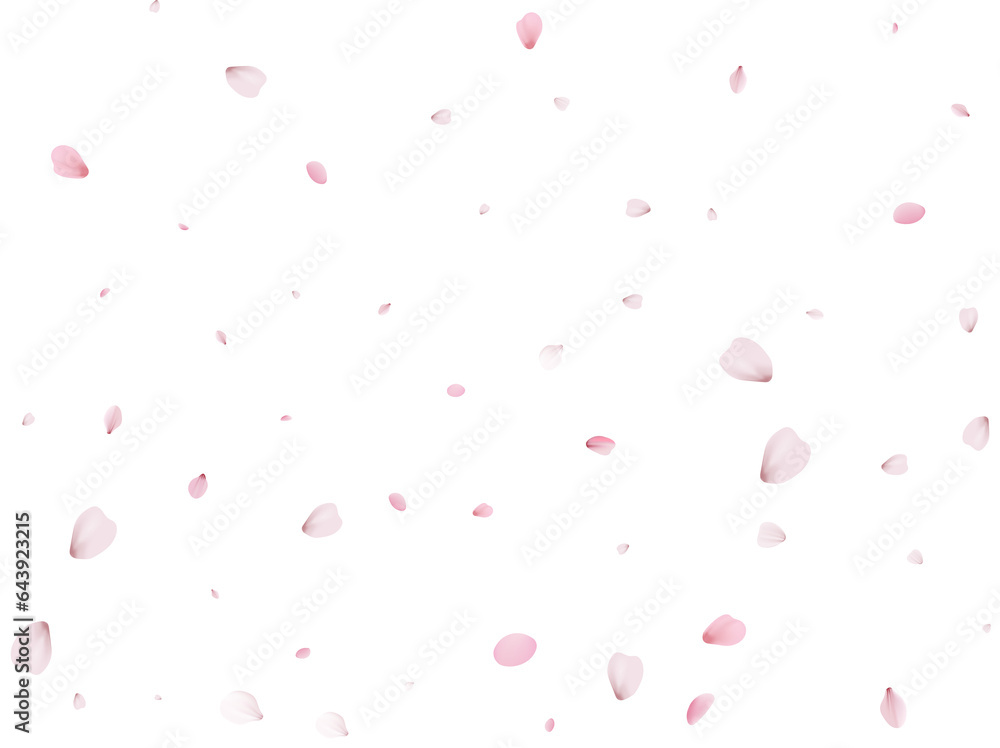 Sakura flying petals, romantic background.