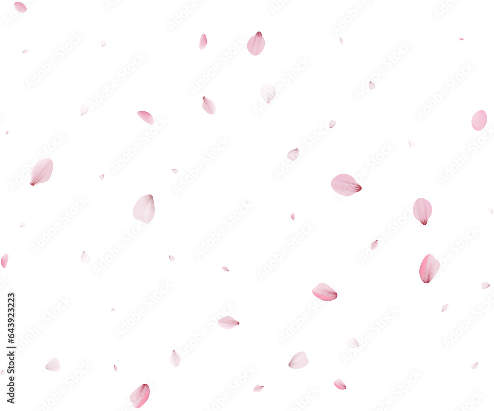 Sakura flying petals, romantic background.