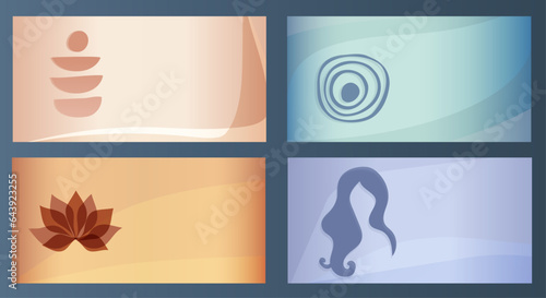 Editable set banner template poster  -spa - beauty - holistic - welfare with logo or sign symbols.Invitation or presentation corporate. Layout brochure leaflet or flyer.Minimal futuristic
