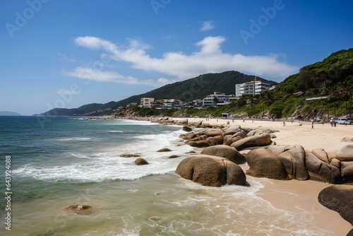 Penha beach in Santa Catarina, southern Brazil - Beto Carrero city. Generative AI photo