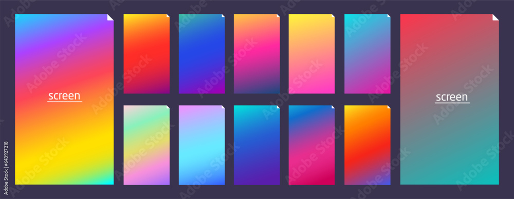 Soft pastel gradient smooth and vibrant color background set for ...