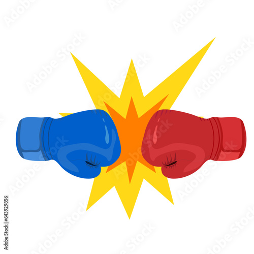 Boxing gloves is a pair of large, thick hand coverings that are worn for protection when boxing.