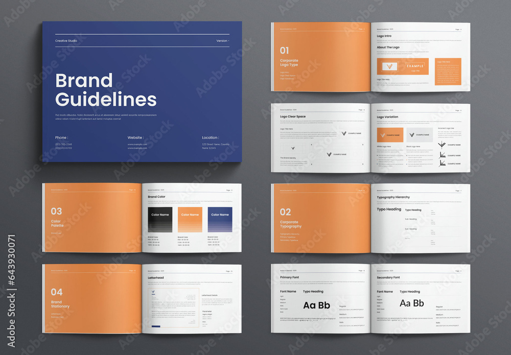 Brand Guidelines Template Brochure Layout Landscape Stock Template ...