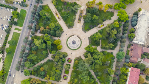 Krasnodar, Russia. Monument to Empress Catherine II in Catherine Square. Aerial view, Aerial View