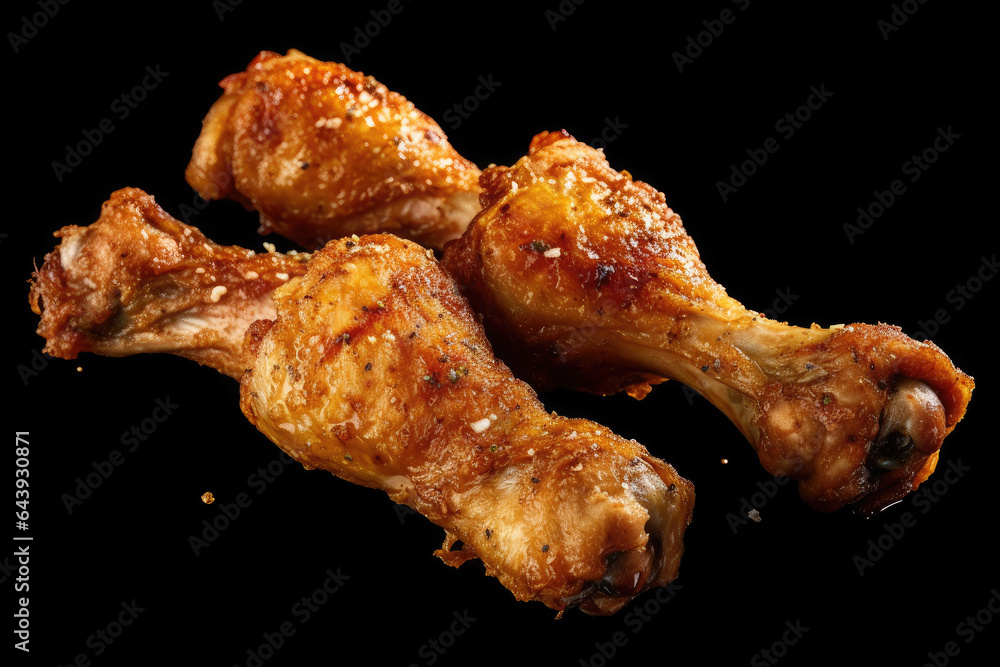 Fried chicken Drumstick with Kethcup, Generative AI Fried chicken Drumstick with Kethcup, Generative AI