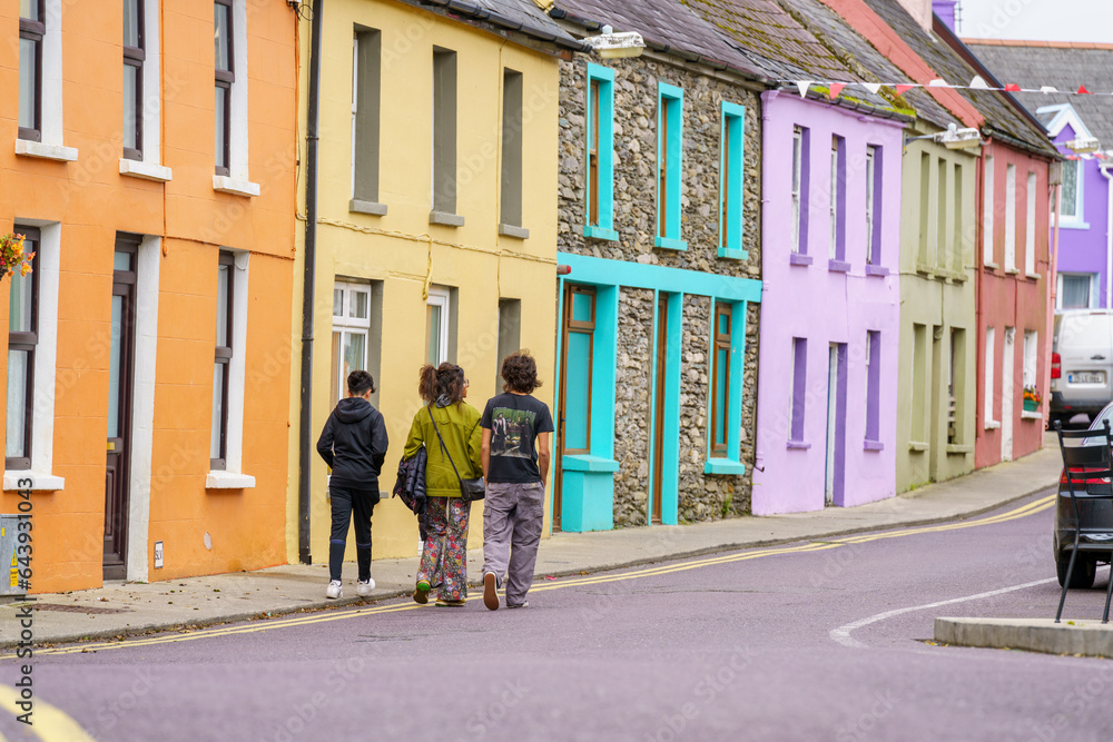 Colourful houses, Eyeries, Beara Peninsula, County Cork, Ireland, United Kingdom