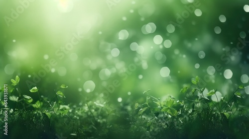 Sunny bokeh abstract green nature background, Blur park with bokeh light , nature, garden, spring and summer season.