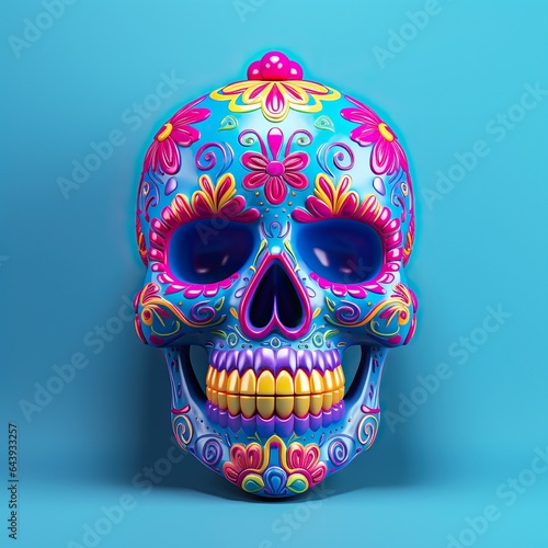 A menacing yet beautiful halloween skull, adorned with vibrant flowers, evokes a sense of bone-chilling darkness and a rebellious fashion statement