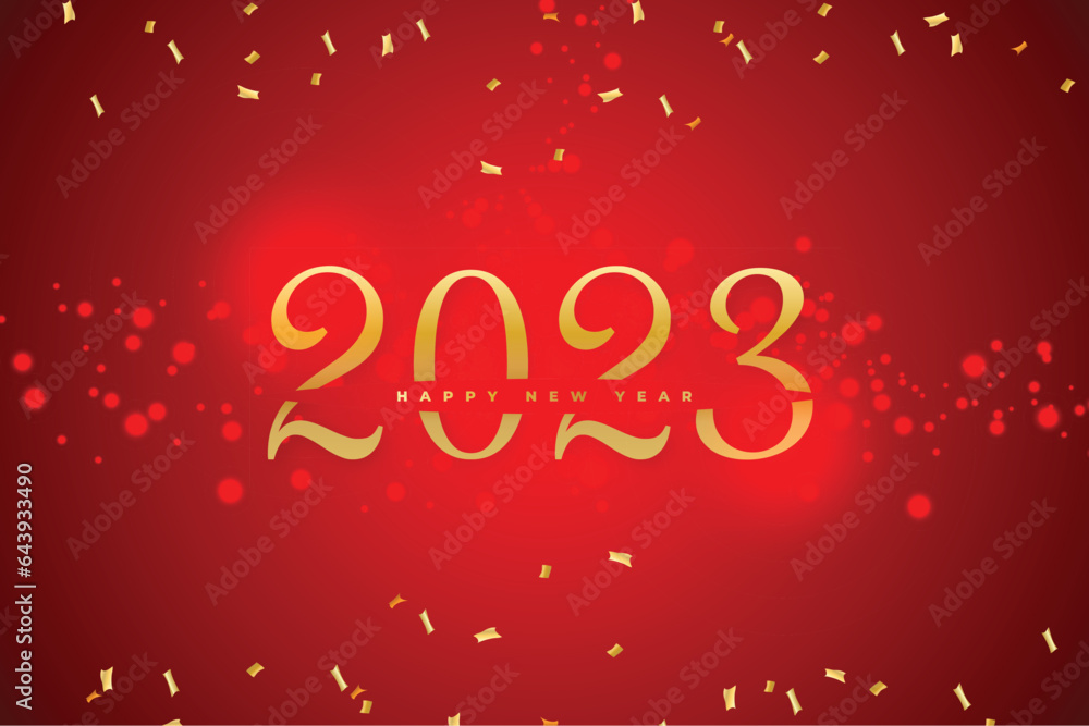 2023 new year luxury poster design with bokeh effect