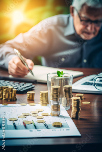 a person contributing to a retirement account. Created with generative AI technology.