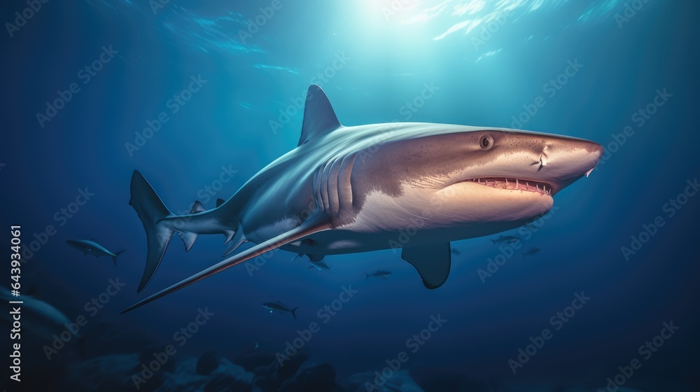 Obraz premium Great white shark, AI generated Image