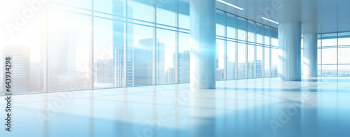 Wallpaper Mural interior of a modern office corridor with large panoramic windows. Generative Ai Torontodigital.ca