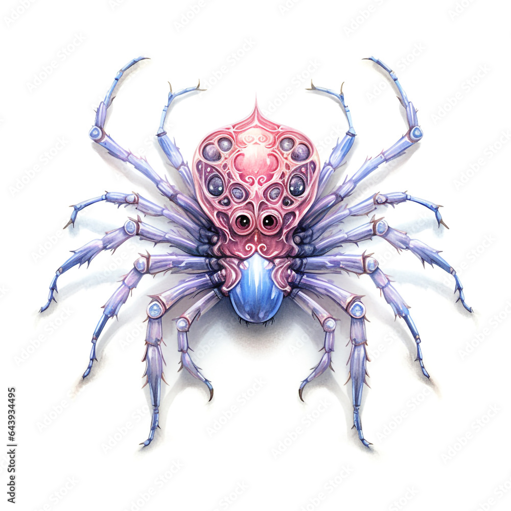 Watercolor pastel purple Halloween spider Watercolor pastel purple Halloween spider