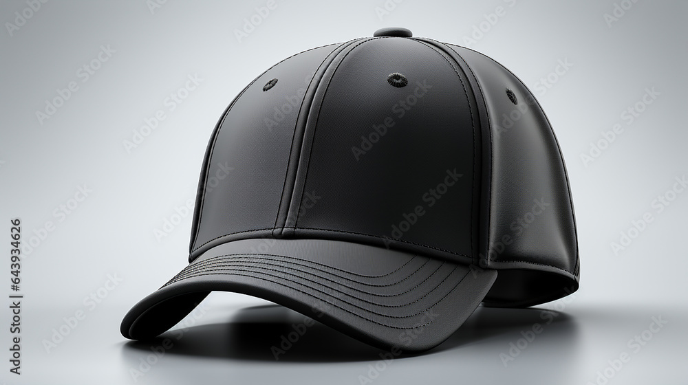 Black baseball cap isolated on white background generative AI Black baseball cap isolated on white background generative AI