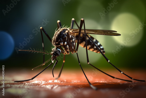 Close-up of Asian Tiger Mosquito: Unique Markings and Features © Visual language