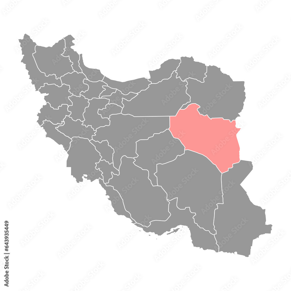 South Khorasan province map, administrative division of Iran. Vector illustration.