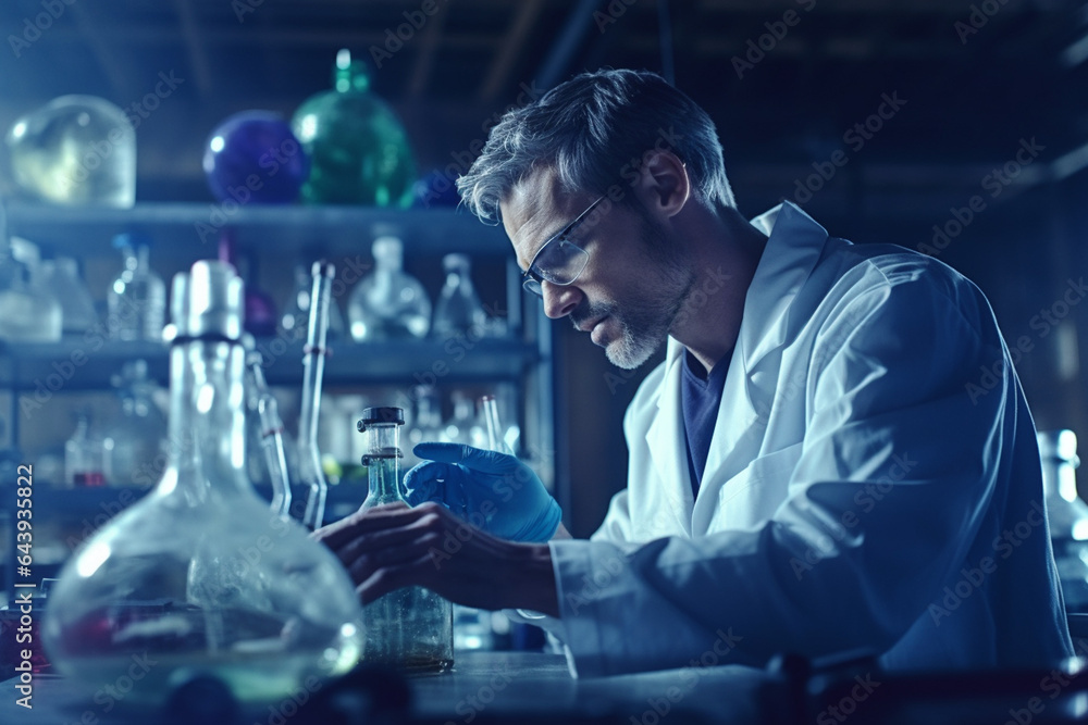 lab technician in white coat does research in medical lab lab technician in white coat does research in medical lab