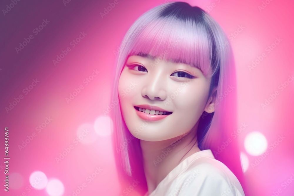 Asian girl pink. Generate Ai Asian girl pink. Generate Ai