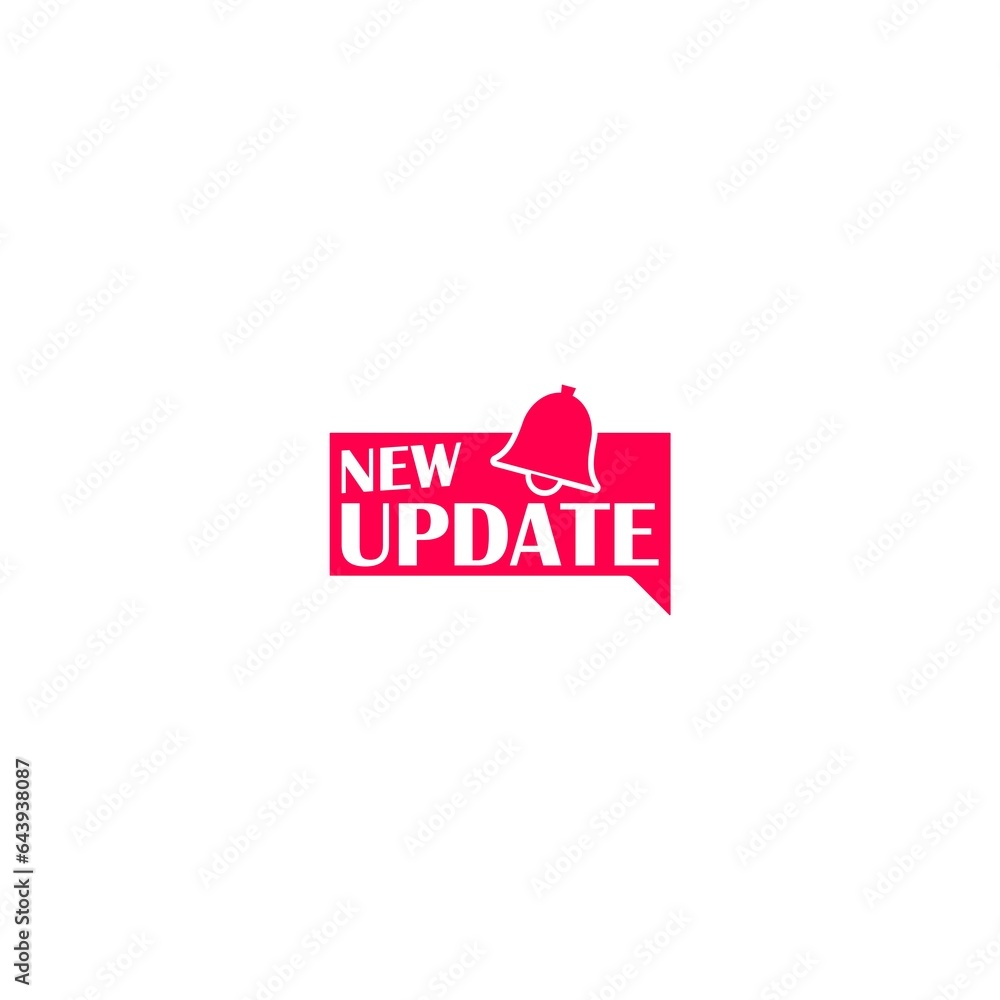 Fototapeta premium New Update With Bell Label. New update speech bubble icon