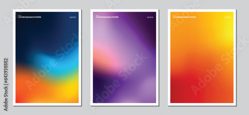 Posters set design with abstract blurred multicolor gradient background. Ideas for magazine covers, brochures and posters. Vector, Illustrator, EPS.