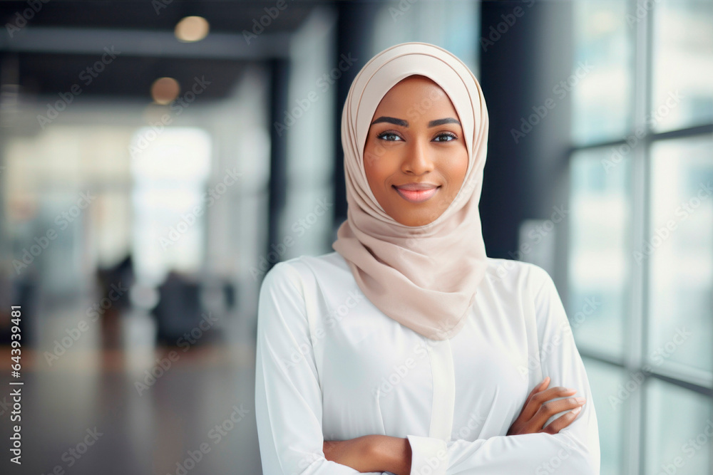 muslim businesswoman in an office