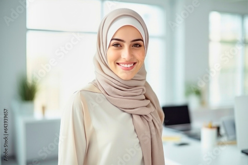 muslim businesswoman in an office © the_lightwriter