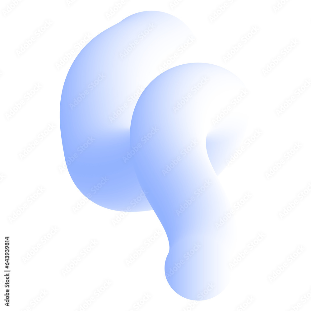 3D Gradient Squiggly Line Shape 3D Gradient Squiggly Line Shape