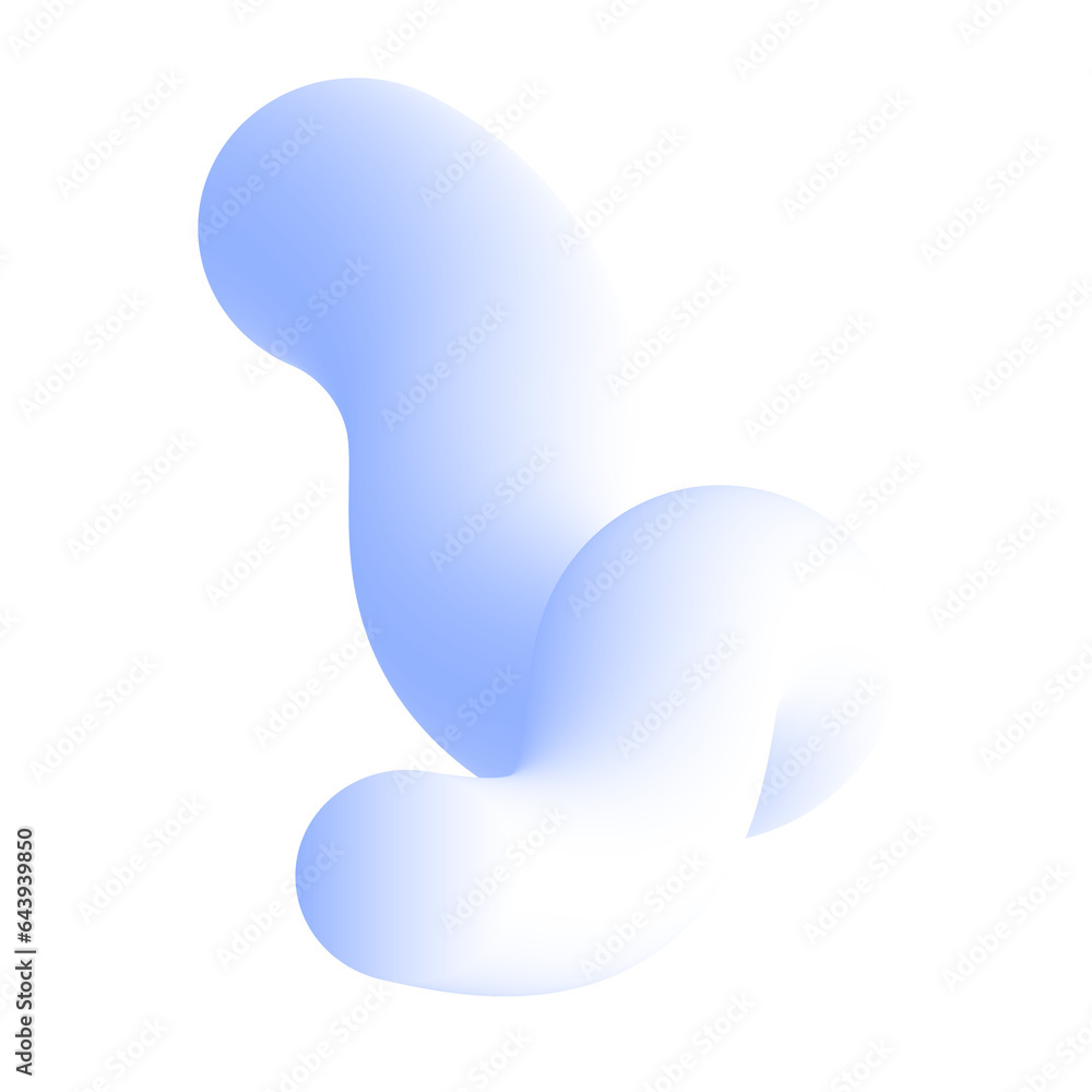 3D Gradient Squiggly Line Shape 3D Gradient Squiggly Line Shape