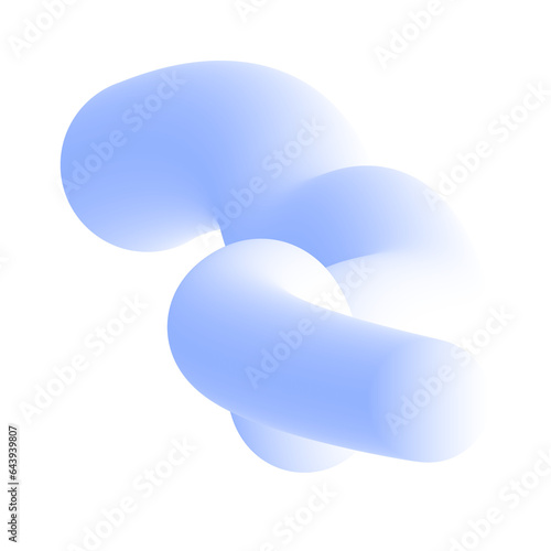 3D Gradient Squiggly Line Shape