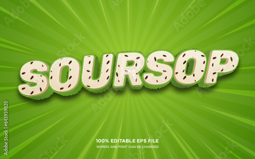 Soursop 3d editable text style effect	
