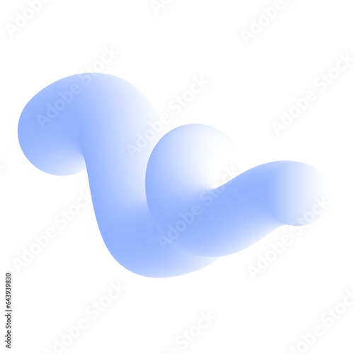 3D Gradient Squiggly Line Shape