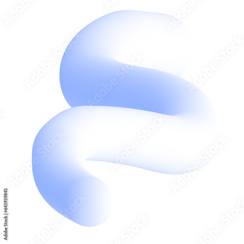 3D Gradient Squiggly Line Shape