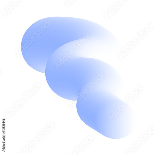 3D Gradient Squiggly Line Shape