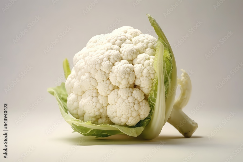 Cauliflower photo realistic illustration - Generative AI. Cauliflower photo realistic illustration - Generative AI.